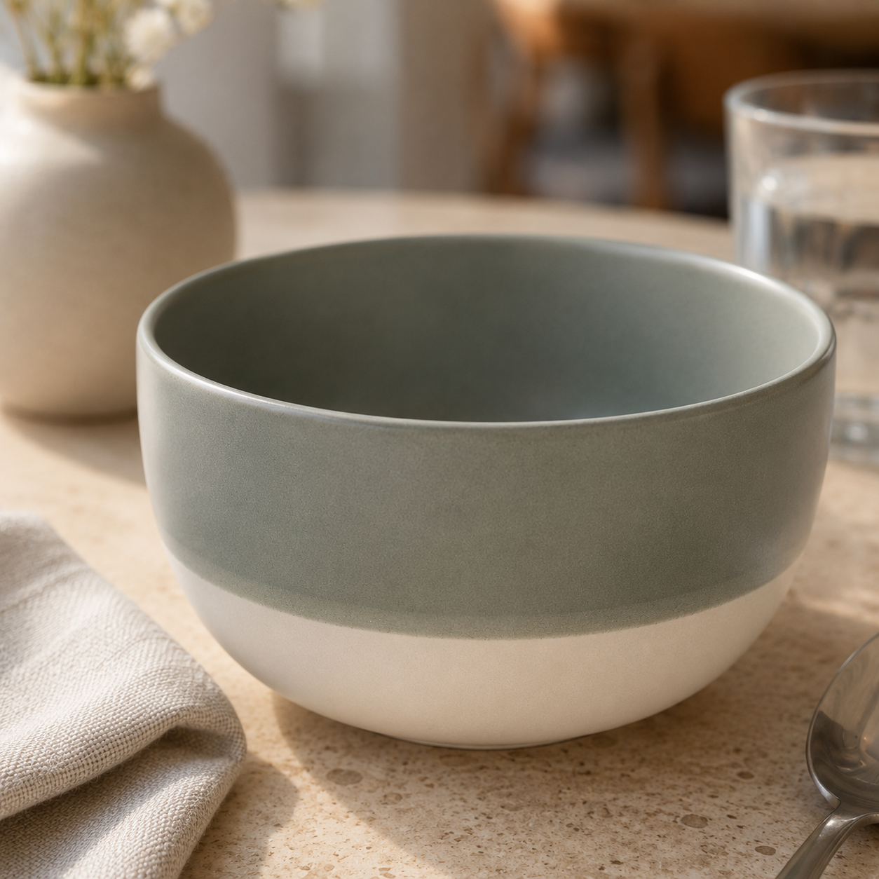Horizon Cereal Bowl Cream Carnivale Sable Grey 14.5 cm 5