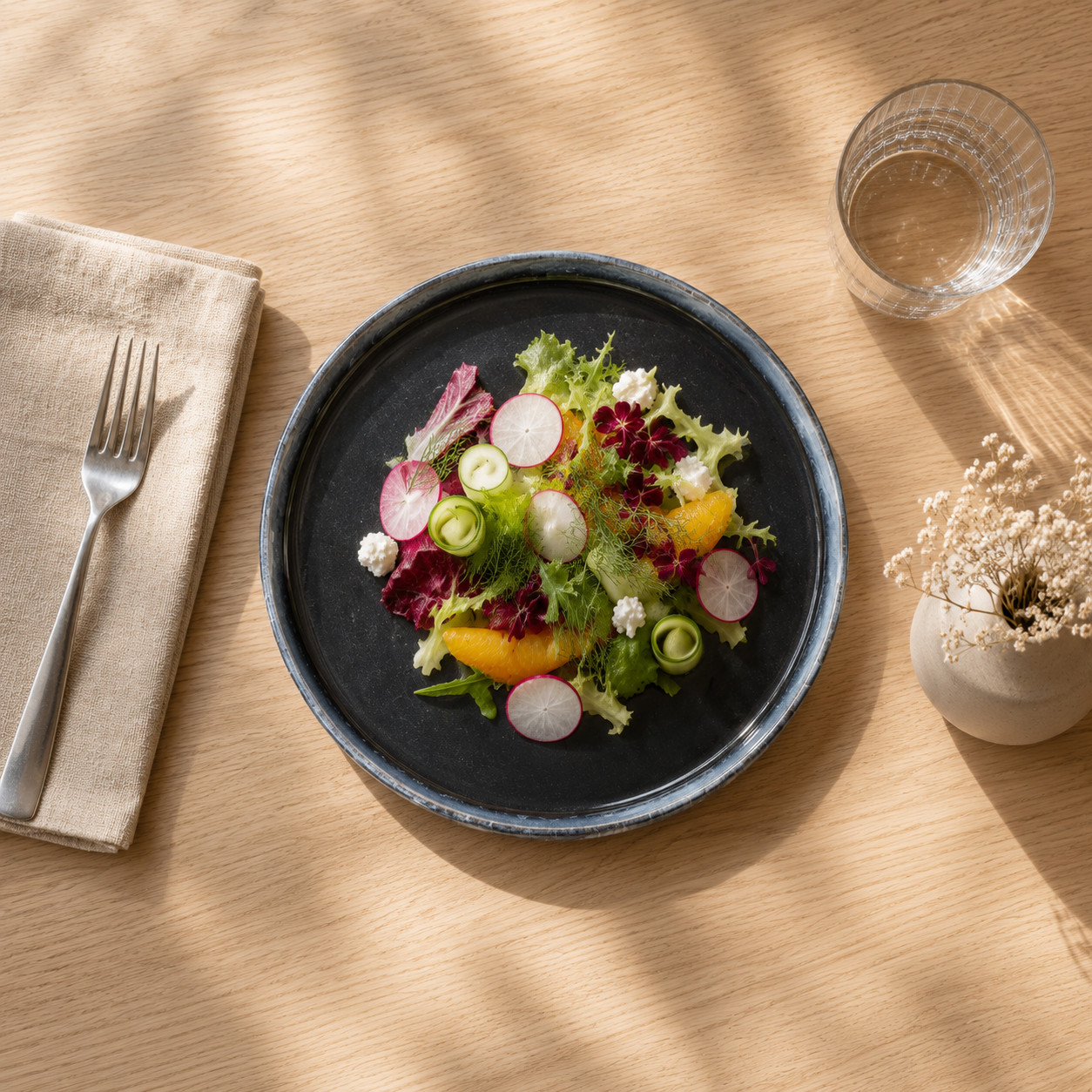 Maxime Salad Plate Milky Way Graphite 22.5 cm 5