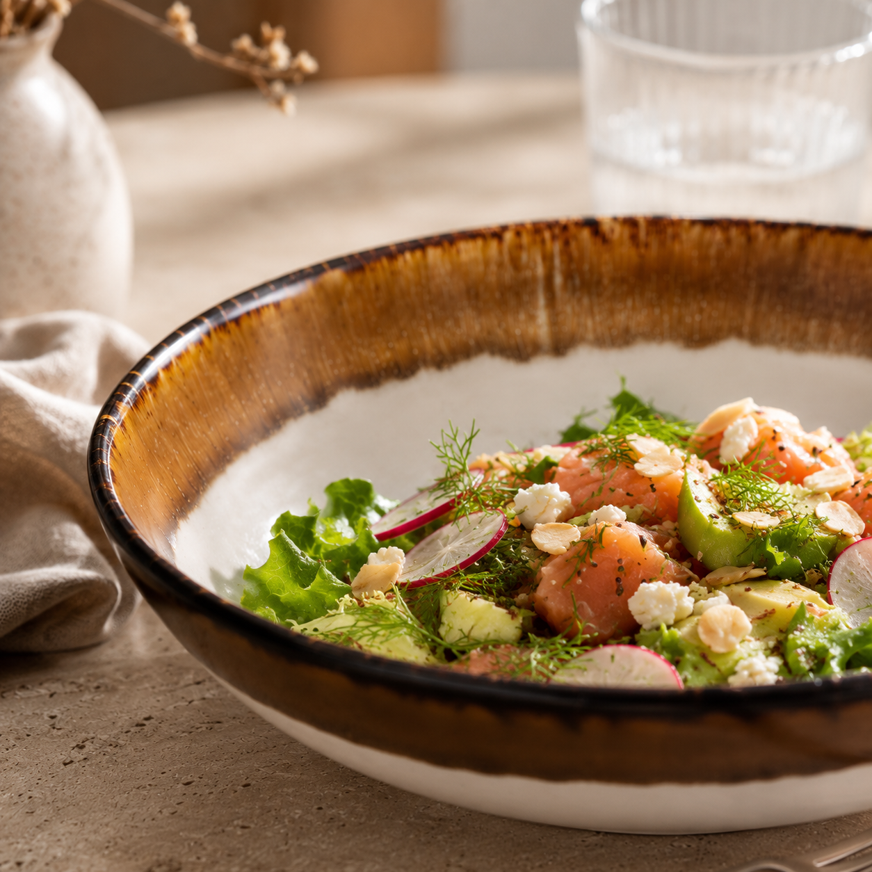 Cascade Coupe Salad Bowl – Brown 22.5 cm 4