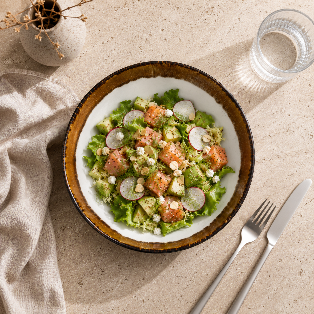 Cascade Coupe Salad Bowl – Brown 22.5 cm 5