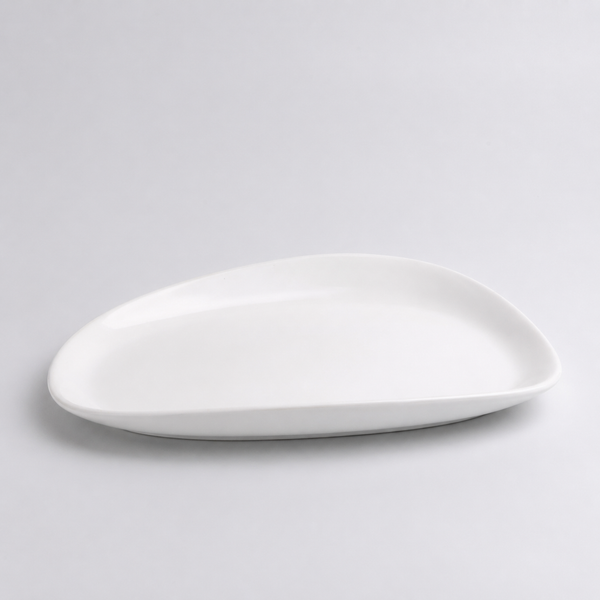 Gaia White Platter Medium 27.4 × 18.2 × 3.5 cm