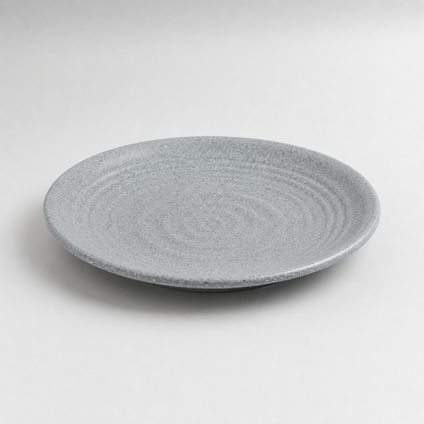 Clay Grey Round Dinner Plate Melamine 22 cm