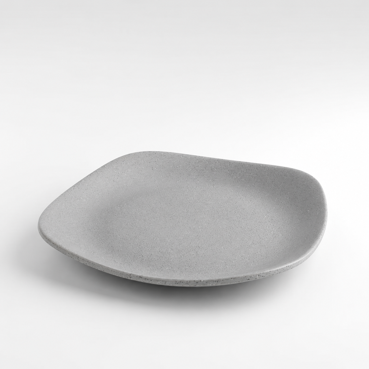 Clay Grey Squared Plate Melamine 22 cm