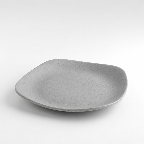 Clay Grey Squared Plate Melamine 22 cm
