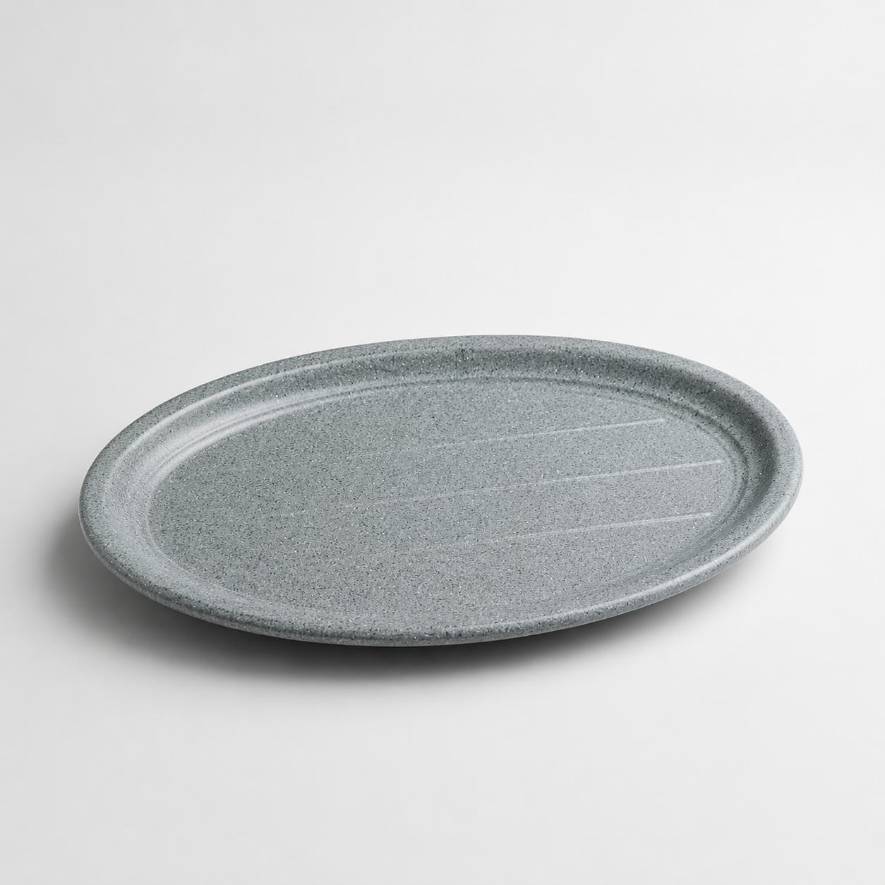 Clay Grey Oval Plate Melamine 27 x 19 cm