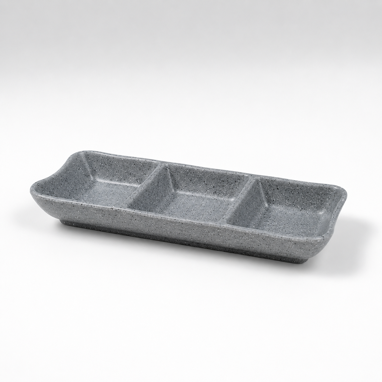 Clay Grey 3-Compartment Sauce Dish