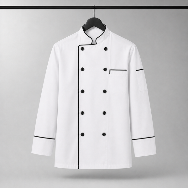 Lawrence Premium Long Sleeve Chef Coat | White Professional Chef Uniform