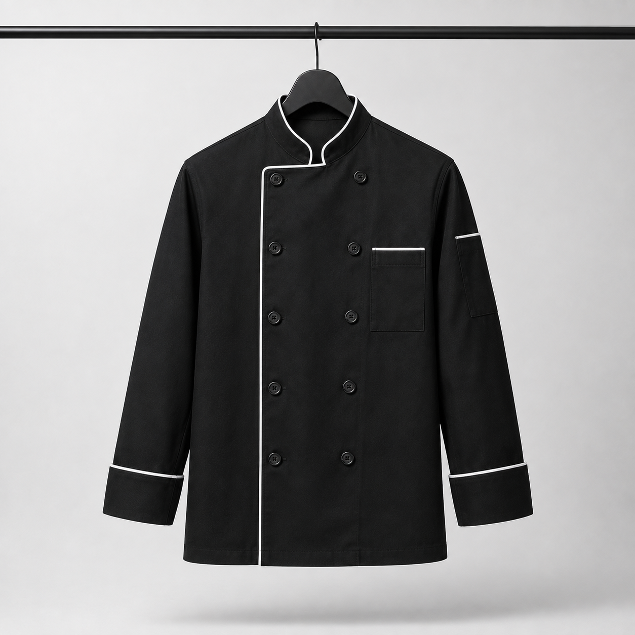 Cambridge Premium Long Sleeve Chef Coat | Black Professional Chef Uniform