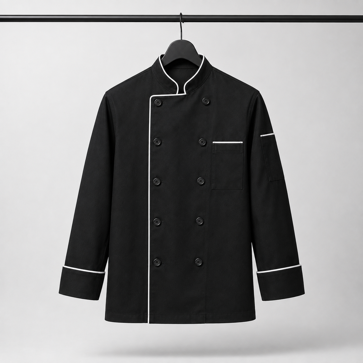 Cambridge Premium Long Sleeve Chef Coat | Black Professional Chef Uniform