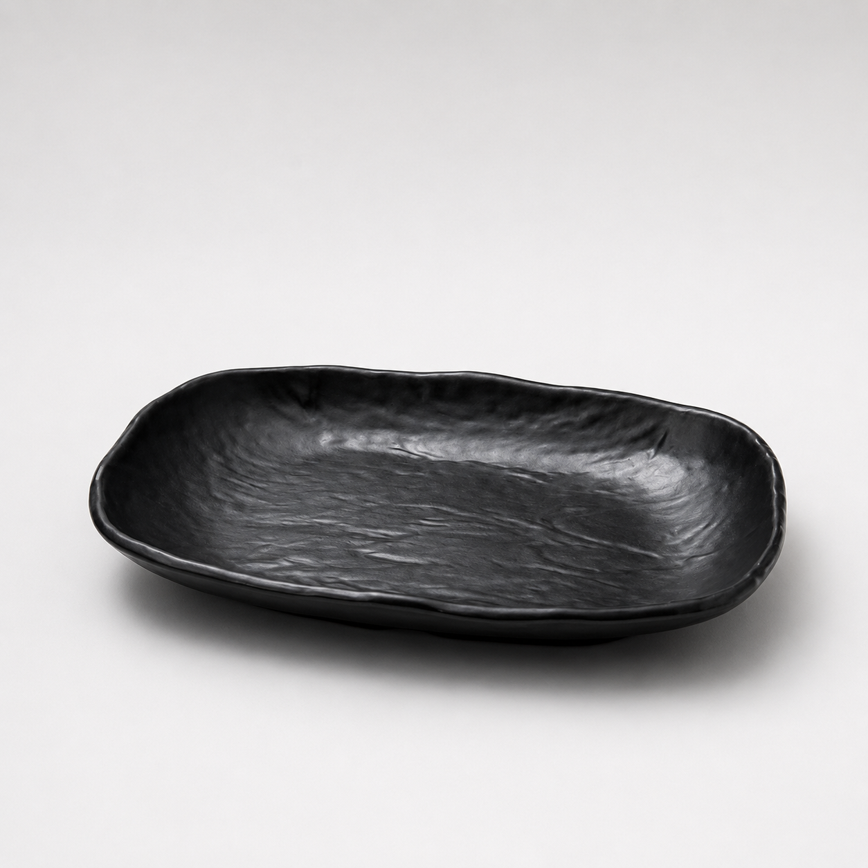 Stone Black Long Rounded Plate