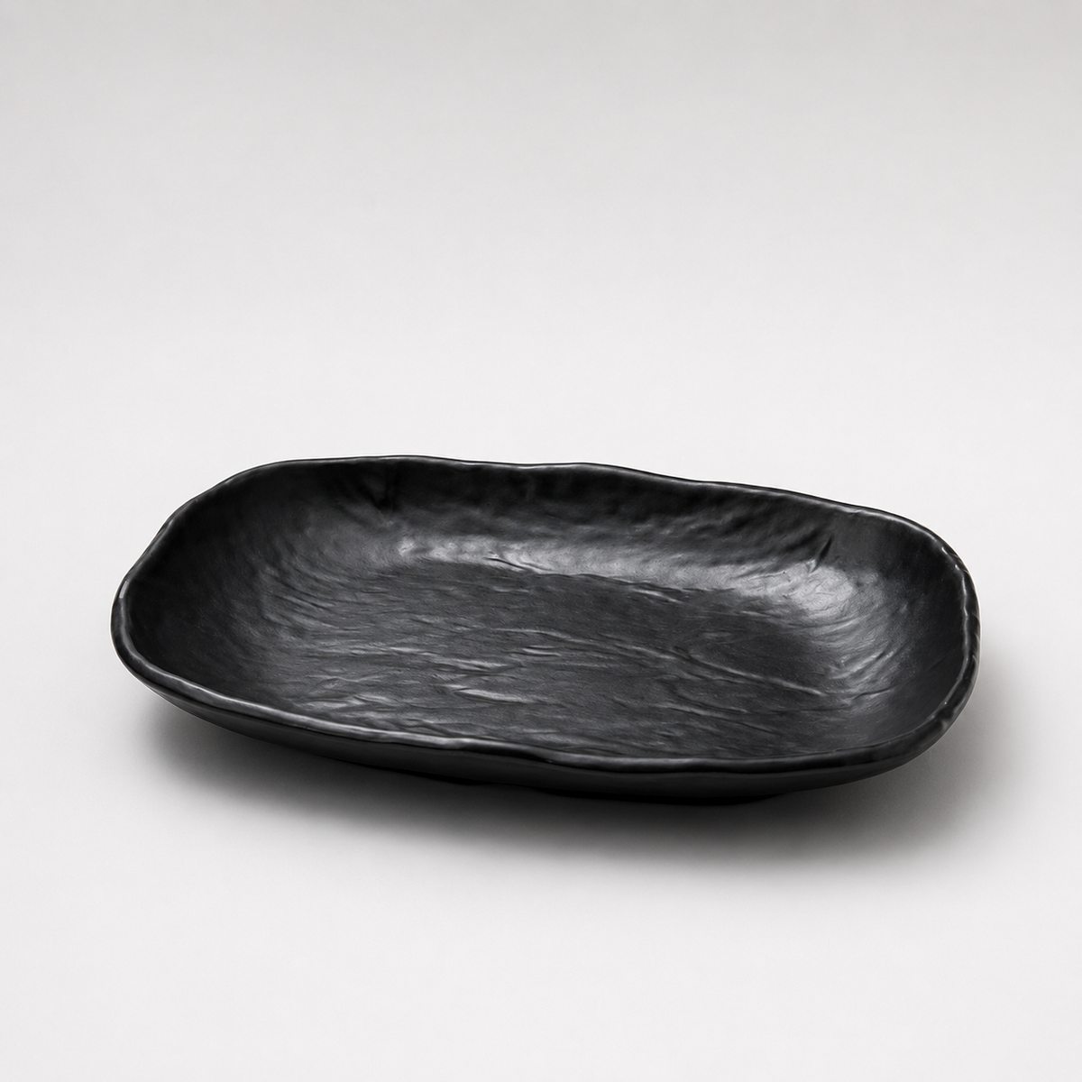 Stone Black Long Rounded Plate