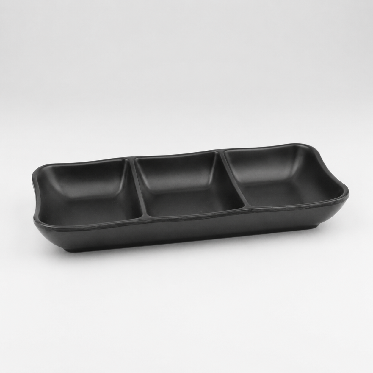 Stone Black 3-Sides Sauce Dish