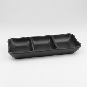 Stone Black 3-Sides Sauce Dish