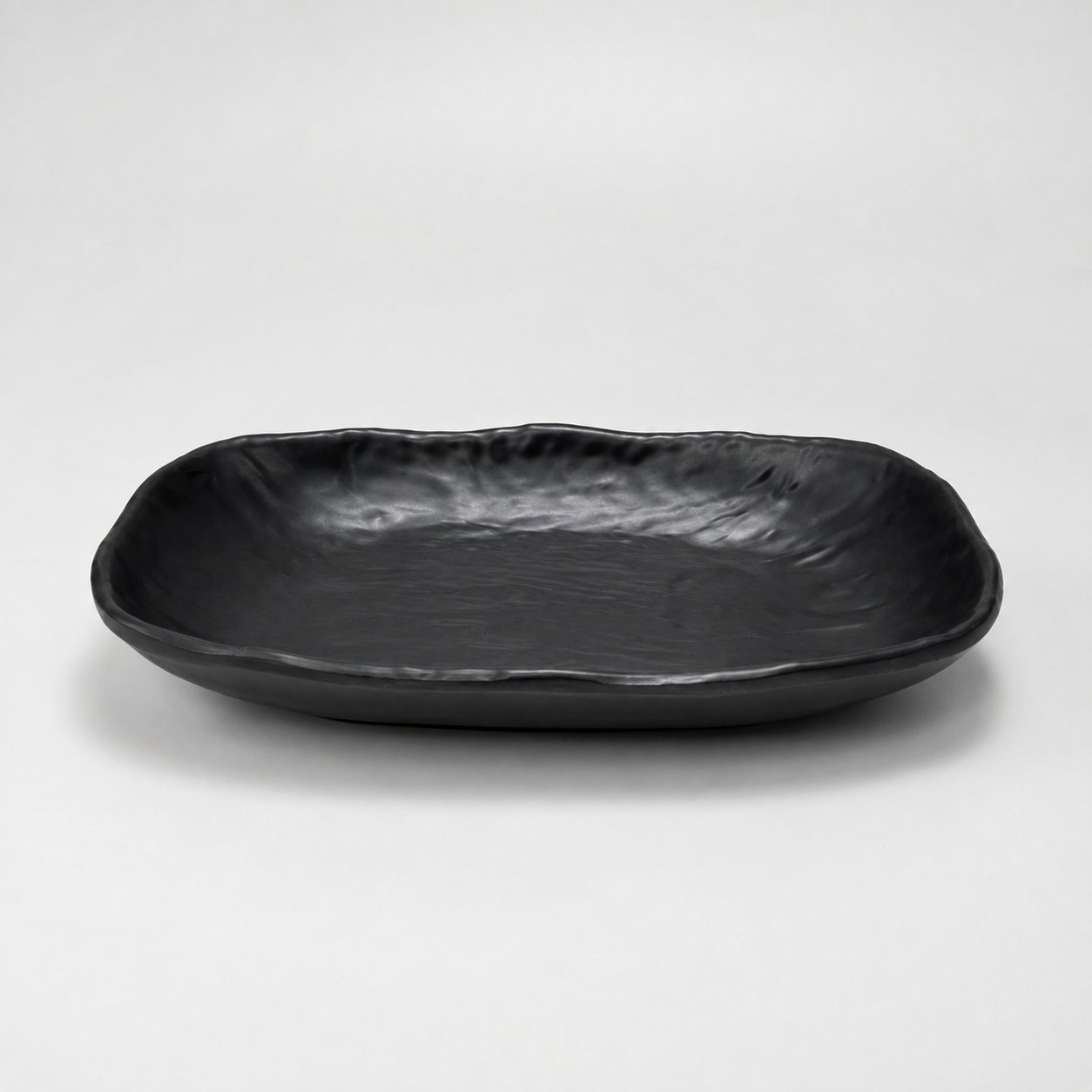 Stone Black Long Rounded Plate 25cm