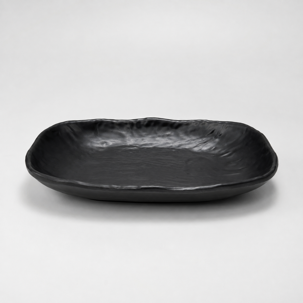 Stone Black Long Rounded Plate 25cm