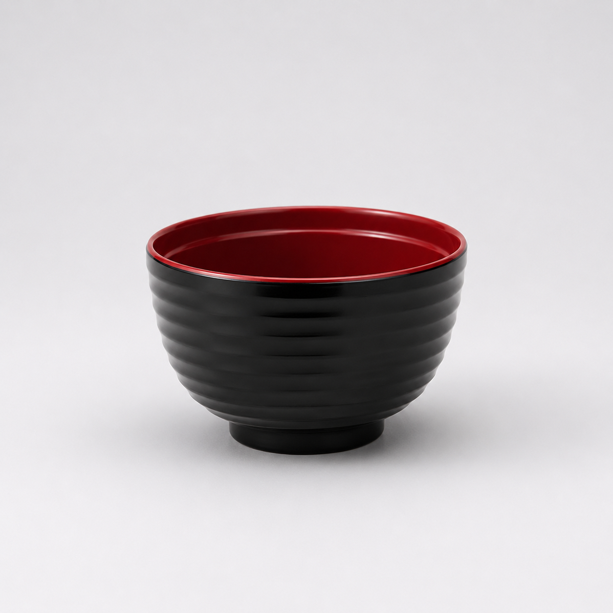 Red & Black Swirl Soup Bowl with Lid 9.5cm