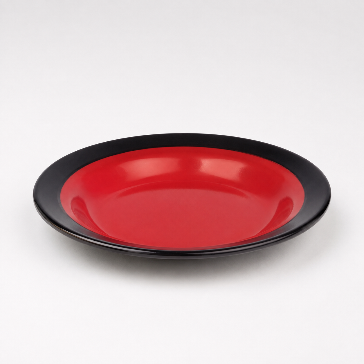 Red & Black Round Melamine Salad Plate 15cm