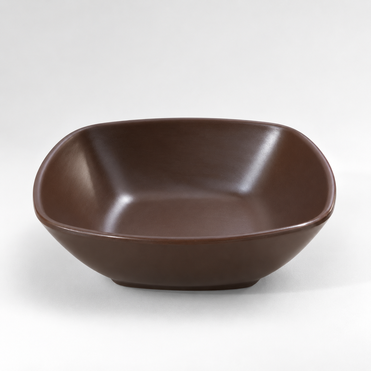 Deep Brown Square Melamine Bowl 17.3cm