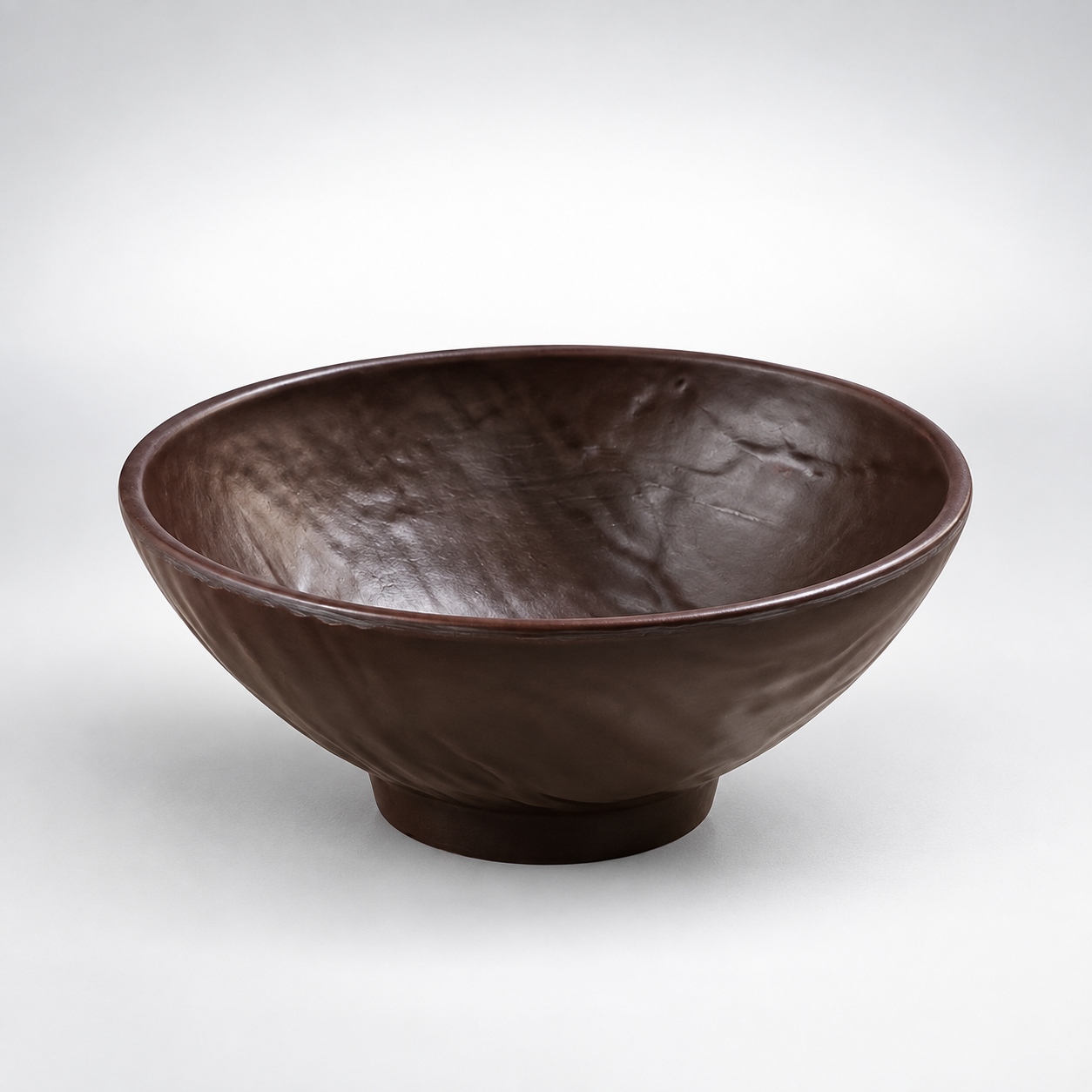 Deep Brown Relief Pattern Bowl 17.5cm