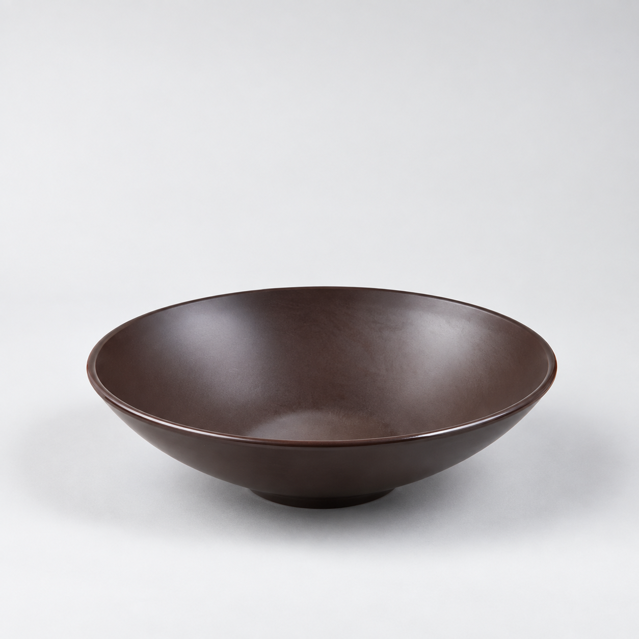 Deep Brown Shallow Melamine Bowl 17 cm