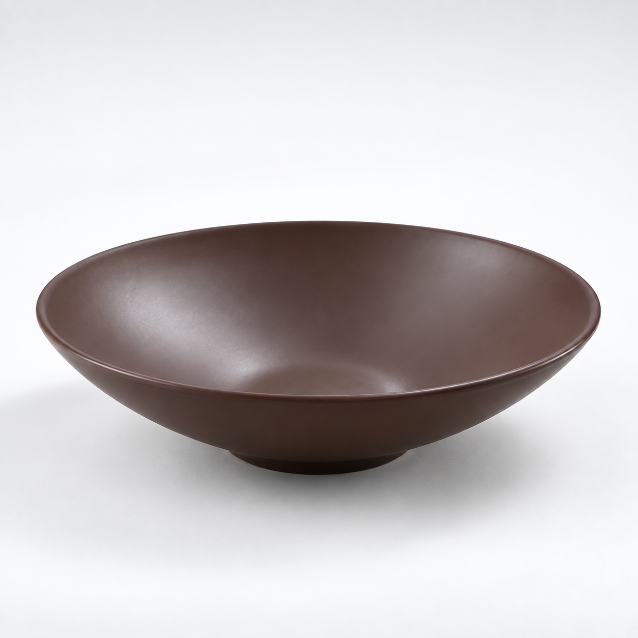 Deep Brown Shallow Melamine Bowl 21.3 cm
