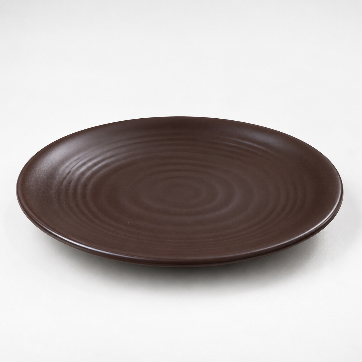 Deep Brown Round Dinner Plate 22.3cm