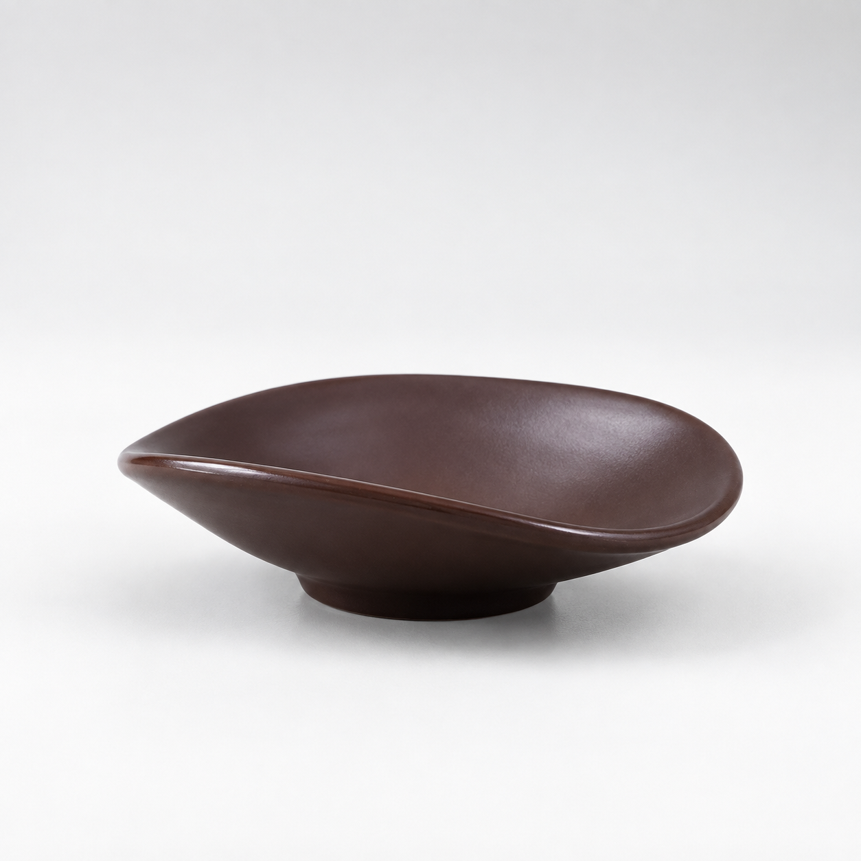 Deep Brown Curved Sauce Dish 10.5×9.5×3cm