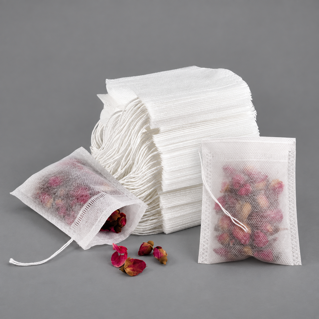 Disposable Tea Filter Bags Non-Woven Drawstring Tea Bags 100 PCS