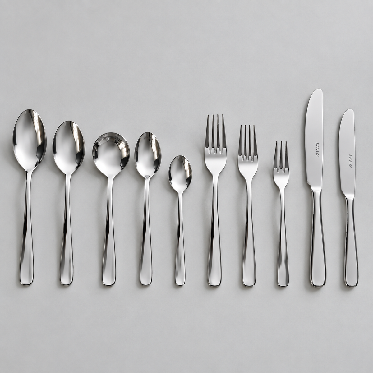 Savio Delia Mirror Polish Stainless Steel Cutlery Collection