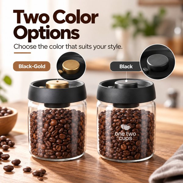 Vacuum Sealed Borosilicate Glass Coffee Bean Storage Jar