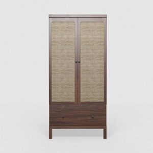 Jenggala Teak & Rattan Wardrobe Cabinet