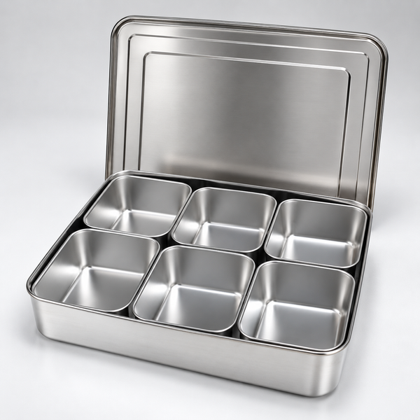Stainless Steel Seasoning & Ingredients Storage Box Set of 6