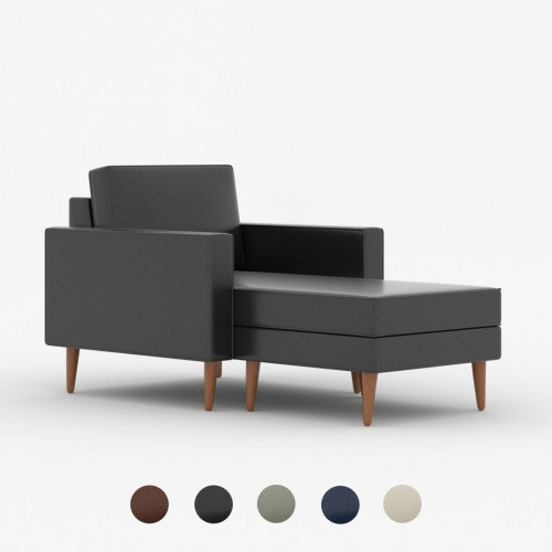 Mavis Leather Chaise Lounge Single-Seater Sofa
