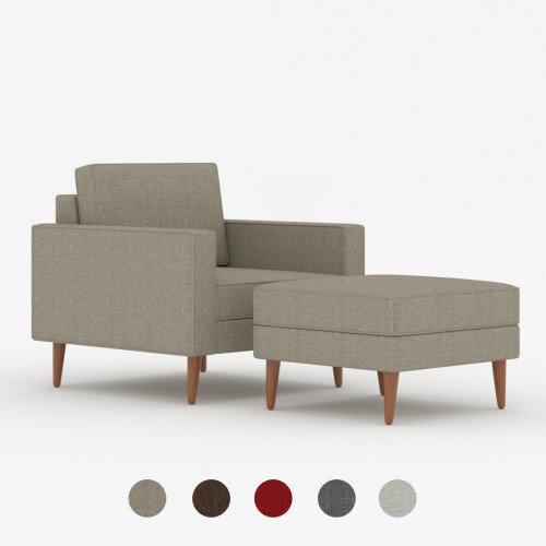 Mavis Single Seater Sofa Set + Ottoman