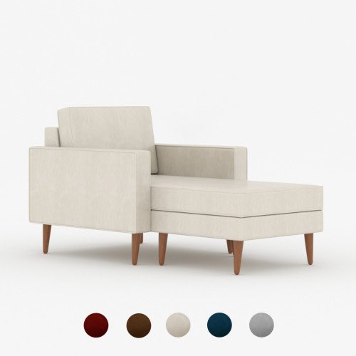 Mavis Velvet Chaise Lounge Single-Seater Sofa
