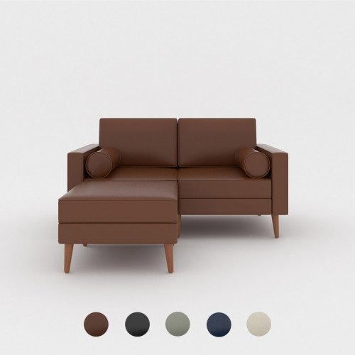 Villanova Leather 2-Seater Sofa Set + Ottoman