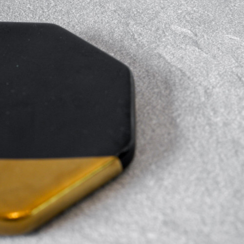 Chic Gold & Black Coaster Octagon 9cm 4