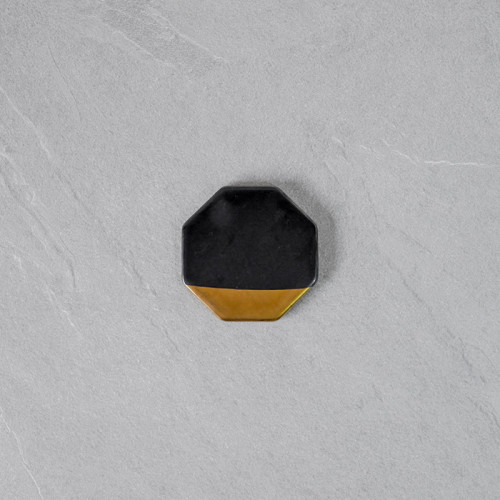 Chic Gold & Black Coaster Octagon 9cm 2