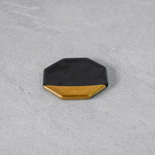 Chic Gold & Black Coaster Octagon 9cm 6
