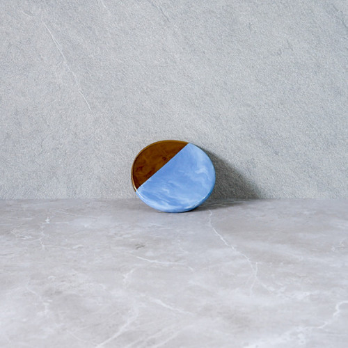 Chic Gold & Blue Coaster Round 9.5cm