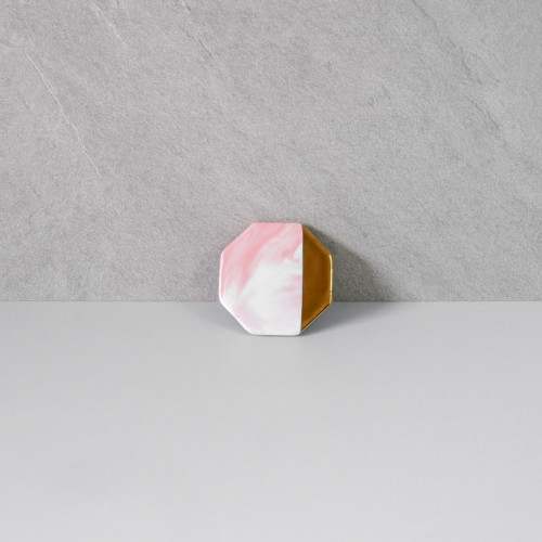 Chic Gold & Pink Coaster Octagon 9cm 4