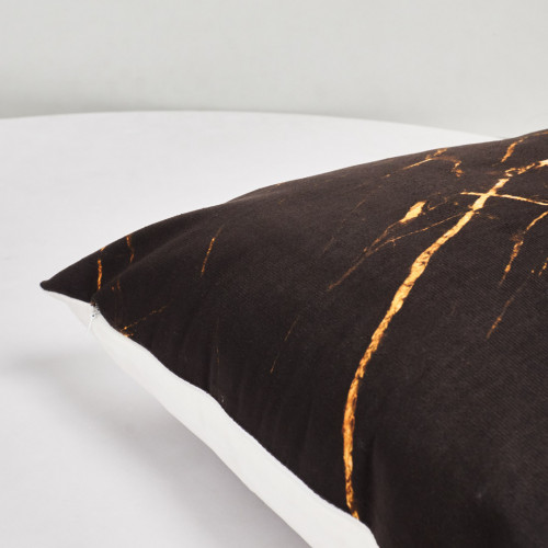 Gold Marble Pillow Case 45 x 45cm - Black Base