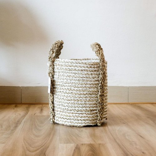 Handwoven Basket Round - Ivory