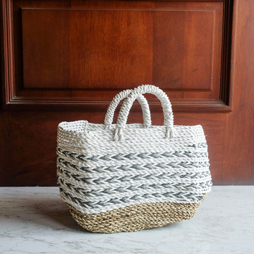 Handwoven Basket Square - Blue Accent 3