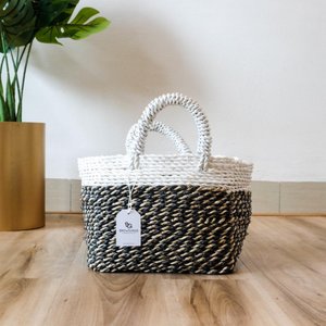Handwoven Basket Square - Slate Black