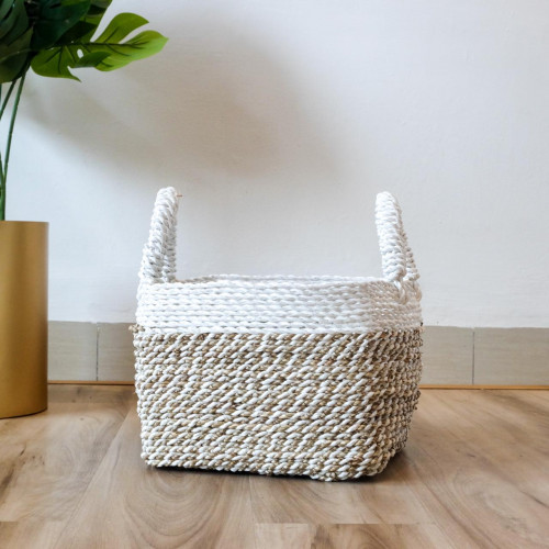 Handwoven Basket Square - Vintage Beige 2