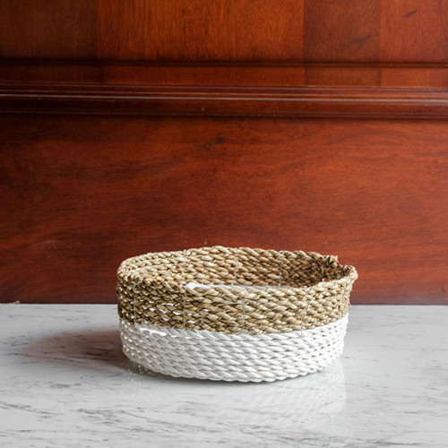 Handwoven Short Basket Round - Angkor Weave 4