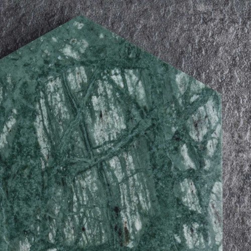 Hexagon Marble Coaster Green