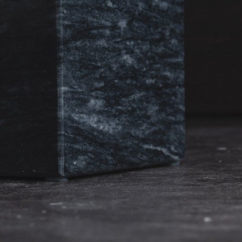 Marble Cotton Swab Holder Black