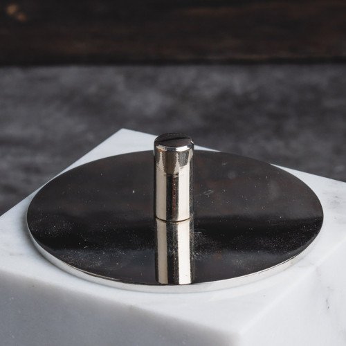 Marble Cotton Swab Holder White